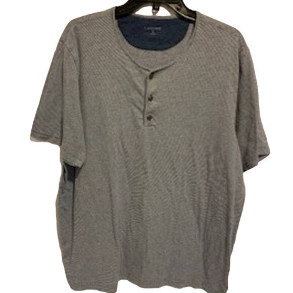 Lands End Basic T Blue/Gray Stripe Mens XL - Picture 1 of 6